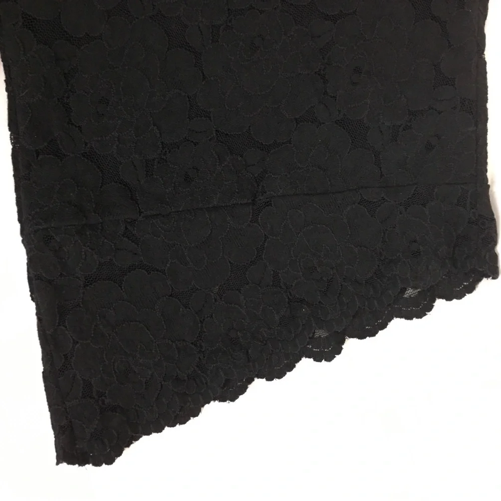 Intimately Free People Black Lace One Shoulder Party Top Size SP